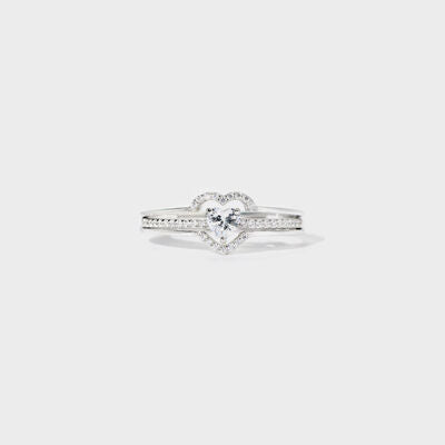 Heart Shape 925 Sterling Silver Ring-Rings-Grace & Blossom Boutique, a women's online fashion boutique located in Odessa, Florida