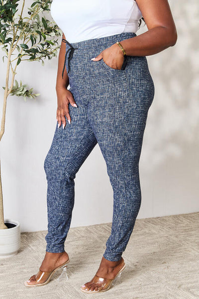 LOVEIT Heathered Drawstring Leggings with Pockets-Bottoms-Grace & Blossom Boutique, a women's online fashion boutique located in Odessa, Florida