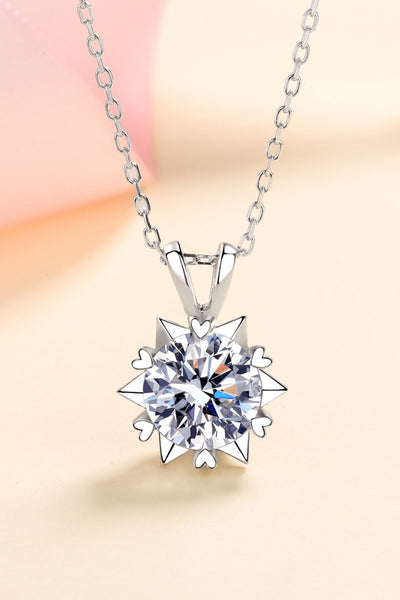 Learning To Love 925 Sterling Silver Moissanite Pendant Necklace-Necklaces-Grace & Blossom Boutique, a women's online fashion boutique located in Odessa, Florida