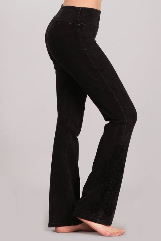 Mineral Washed Slim Bootcut Pants-Bottoms-Grace & Blossom Boutique, a women's online fashion boutique located in Odessa, Florida