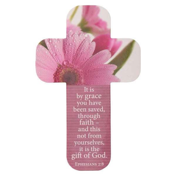 Grace Pink Daisy Paper Cross Bookmark Set - Ephesians 2:8-Bookmarks-Grace & Blossom Boutique, a women's online fashion boutique located in Odessa, Florida