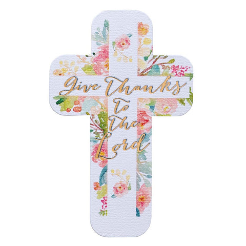 Give Thanks to the Lord Paper Cross Bookmark - 1 Thessalonians 5:18-Bookmarks-Grace & Blossom Boutique, a women's online fashion boutique located in Odessa, Florida