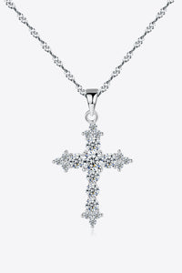 Zircon Cross Pendant 925 Sterling Silver Necklace-Necklaces-Grace & Blossom Boutique, a women's online fashion boutique located in Odessa, Florida
