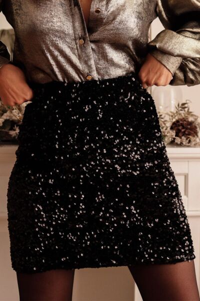 Sequin Mini Skirt-Bottoms-Grace & Blossom Boutique, a women's online fashion boutique located in Odessa, Florida