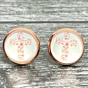 Cross Stud Earrings - Nickel Free-Earrings-Grace & Blossom Boutique, a women's online fashion boutique located in Odessa, Florida