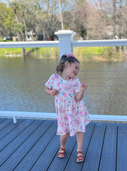 Easter Bunny Floral Dress-Kids Dresses-Grace & Blossom Boutique, a women's online fashion boutique located in Odessa, Florida