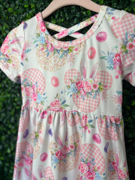 Easter Bunny Floral Dress-Kids Dresses-Grace & Blossom Boutique, a women's online fashion boutique located in Odessa, Florida