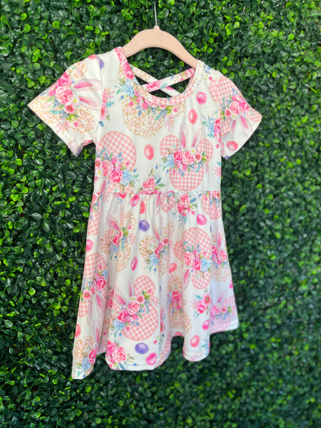 Easter Bunny Floral Dress-Kids Dresses-Grace & Blossom Boutique, a women's online fashion boutique located in Odessa, Florida