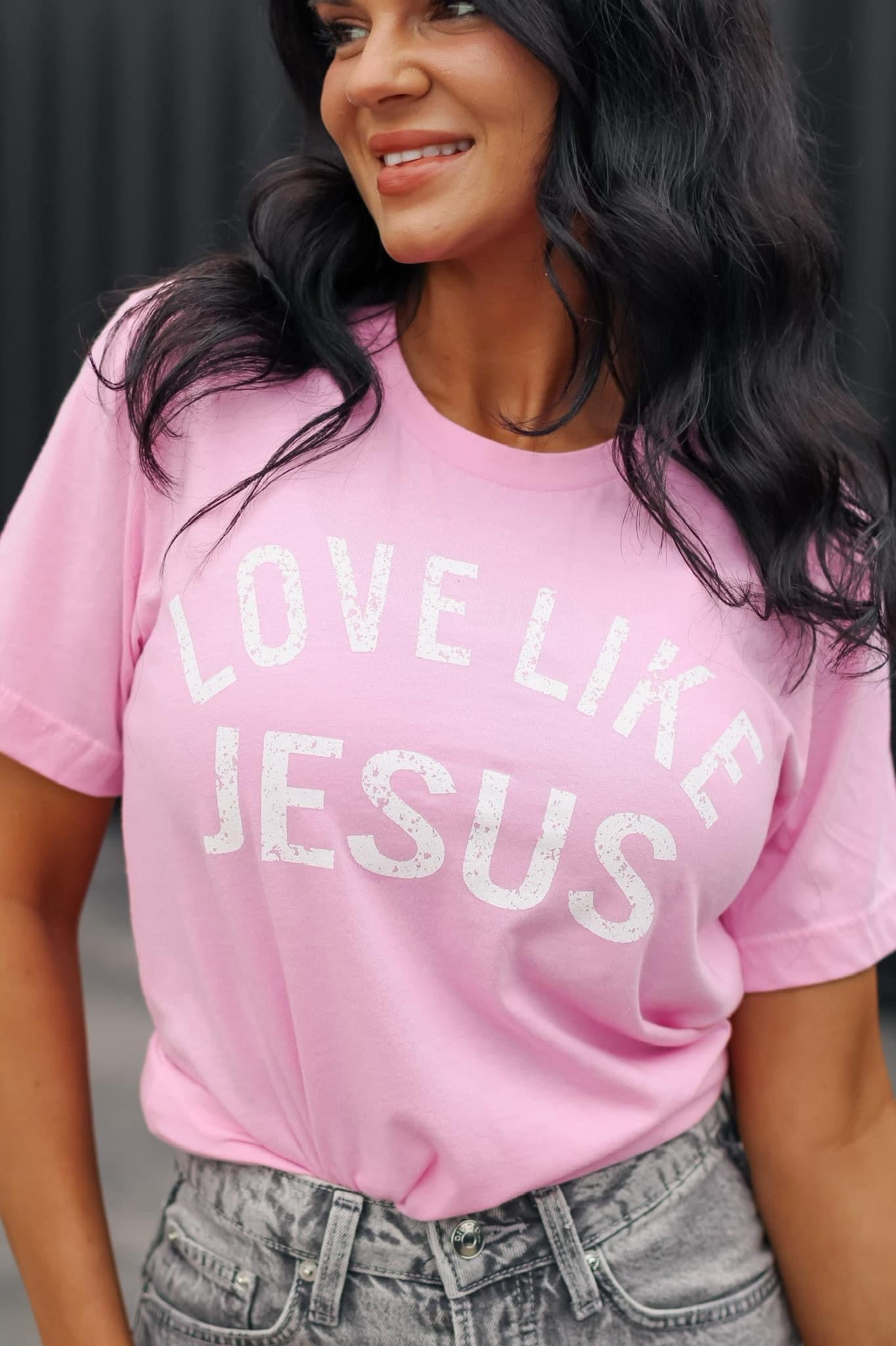 "Love Like Jesus" T-Shirt-Tops-Grace & Blossom Boutique, a women's online fashion boutique located in Odessa, Florida