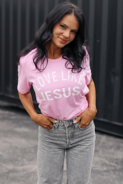 "Love Like Jesus" T-Shirt-Tops-Grace & Blossom Boutique, a women's online fashion boutique located in Odessa, Florida